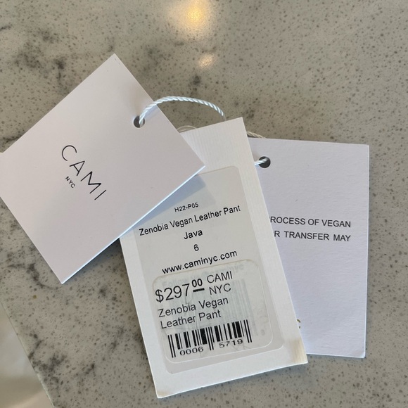 NWT Cami NYC Zenobia Vegan Leather Pant Brown Java Size 6 - Picture 5 of 15